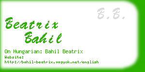 beatrix bahil business card